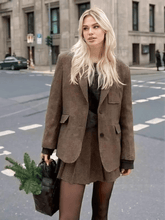 Conjunto Adéle Blazer e Saia Xadrex Oversized