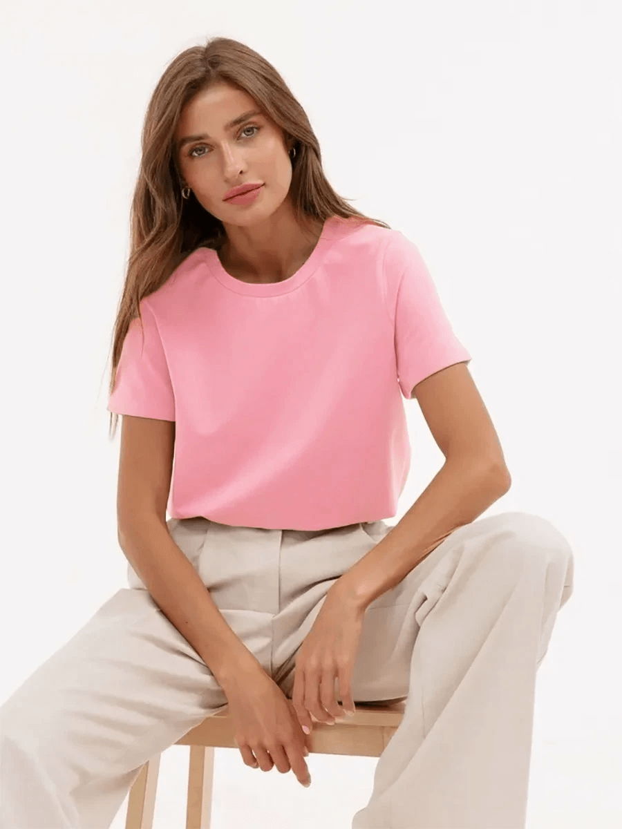 Camiseta Básica Feminina em Algodão Nina